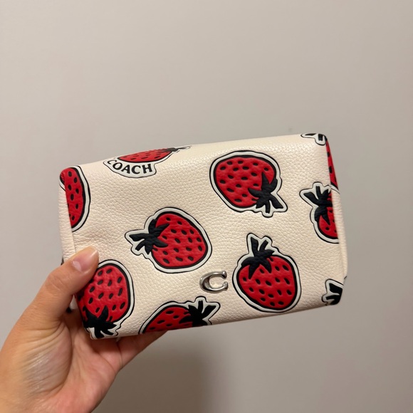 Coach Handbags - Coach Strawberry Print Cosmetic Pouch